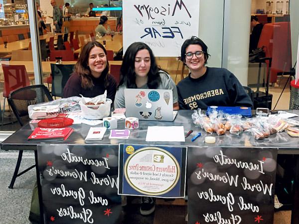 Women's studies students fund raising in the student center